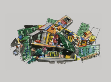 All the items that can become electronic waste - illustration by Ángela Palacios