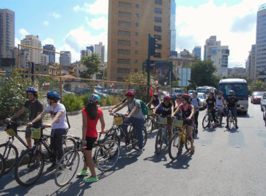 The urban cycling tour of Beirut was one of the activities The Chain Effect coordinated with a local school